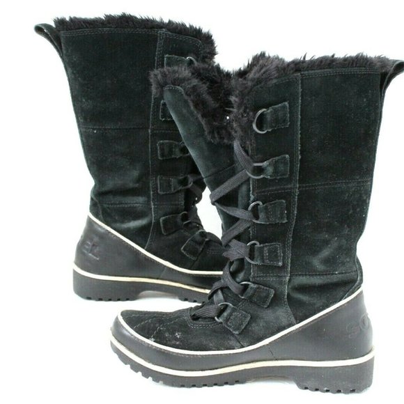 Sorel Women's Size 6 Tivoli High II Black Winter Suede Boot Faux Fur NL2093-010 - Picture 8 of 8